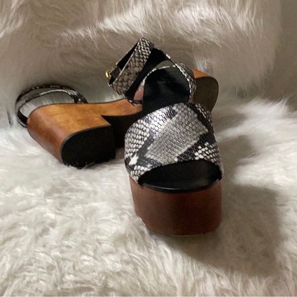 TORY BURCH LEATHER SNAKESKIN WOOD PLATFORM SZ 10 - Picture 2 of 16